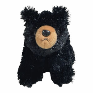 The Bearington Collection Black Bear Cub Plush Teddy Bear Stuffed Animal Toy 9"